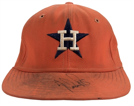 1980-1982 Nolan Ryan Game Used & Signed Houston Astros Cap (MEARS & PSA/DNA)